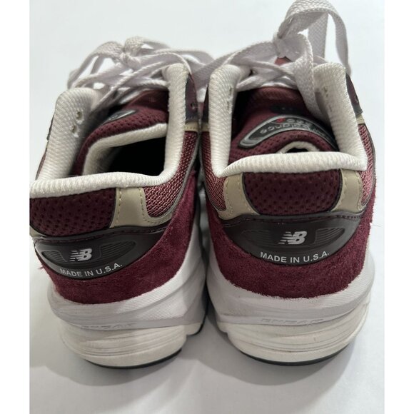 New Balance 990v6 MiUSA Teddy Santis Sneakers in Burgundy Tan main image 5